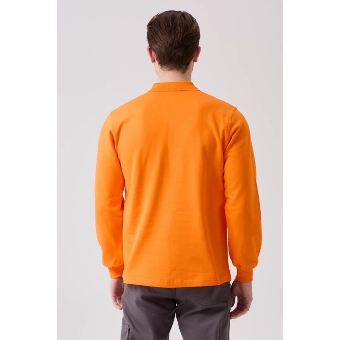 Galanthus Polo Sweat Erkek Uzun Kollu Pamuklu Sweatshirt İş ve Günlük Kullanım İçin