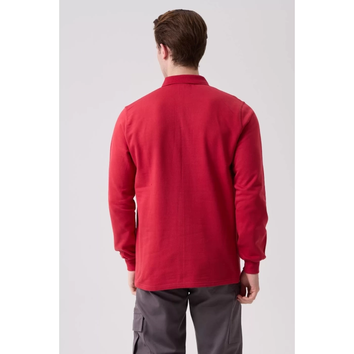 Galanthus Polo Sweat Erkek Uzun Kollu Pamuklu Sweatshirt İş ve Günlük Kullanım İçin