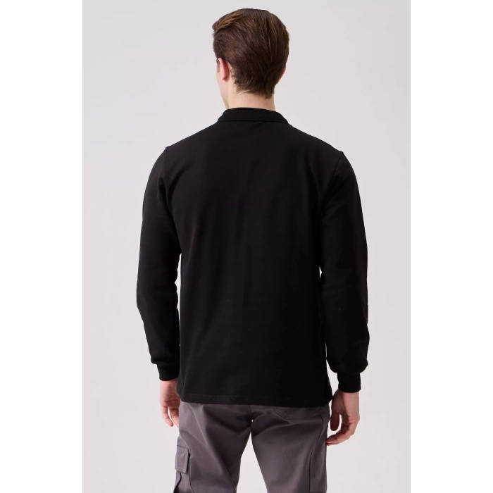 Galanthus Polo Sweat Erkek Uzun Kollu Pamuklu Sweatshirt İş ve Günlük Kullanım İçin