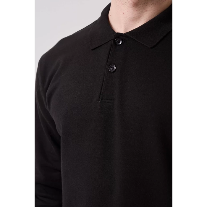 Galanthus Polo Sweat Erkek Uzun Kollu Pamuklu Sweatshirt İş ve Günlük Kullanım İçin