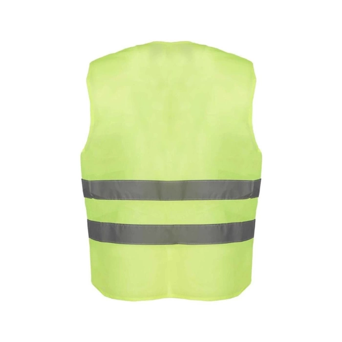 Hi-vis F.sarı Reflektörlü İş Güvenliği Yeleği Yüksek Görünürlük Trafik & İnşaat