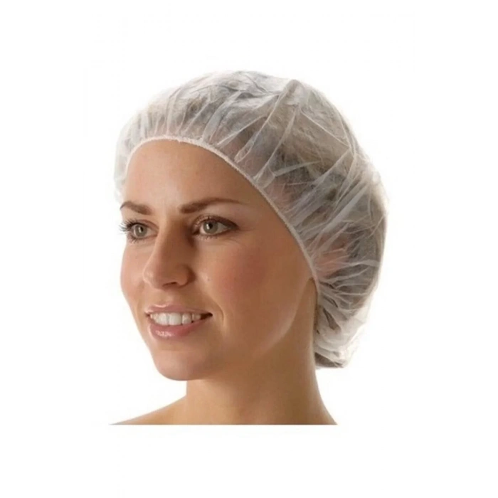 Hijyenik Tek Kullanımlık Bone 100 Adet Kağıt Nefes Alabilen Lastikli Saç Koruyucu