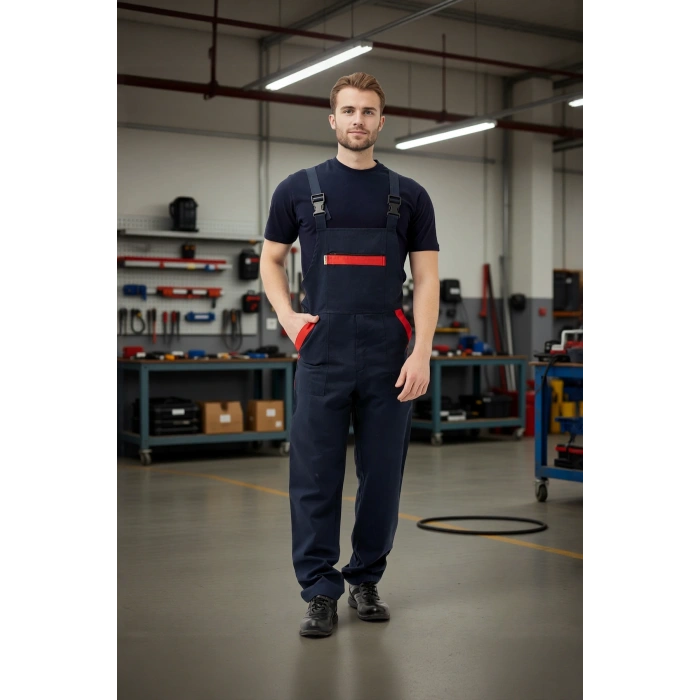 İş Güvenliği Tulumu Koyu Detaylı Gabardin Nandina Bahçıvan Tulum Konforlu Şık Kıyafeti