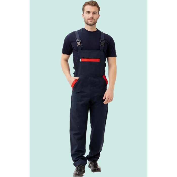 İş Güvenliği Tulumu Koyu Detaylı Gabardin Nandina Bahçıvan Tulum Konforlu Şık Kıyafeti