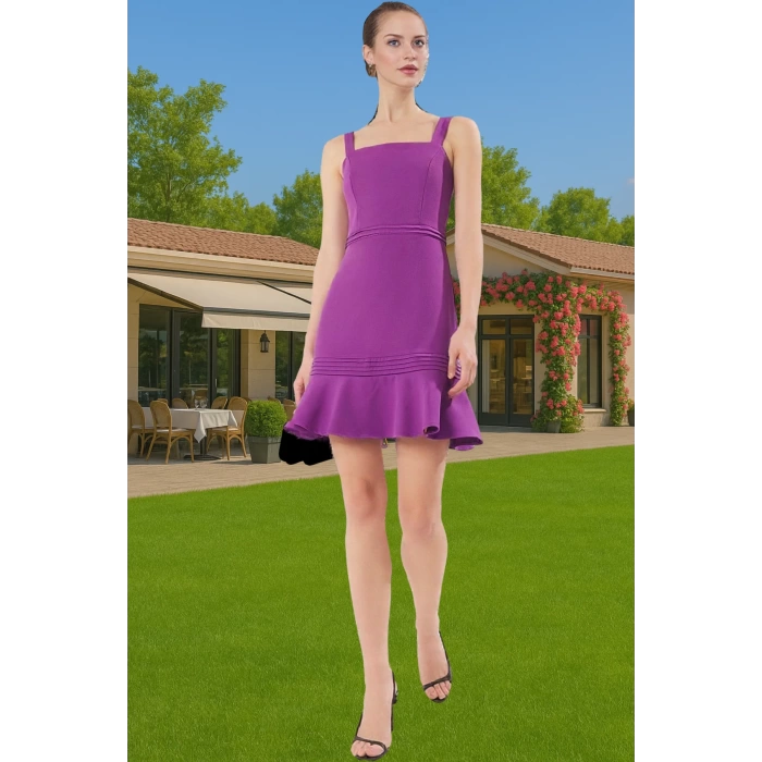 Kadın A Kesim Mini Elbise Polyester Karışımlı Dokuma Yazlık Günlük Dayanıklı Malzeme Mükemmel Uyum