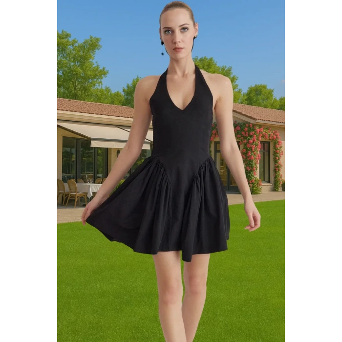 Kadın A Kesim Mini Elbise Poplin Kumaştan Balo Elbisesi Modern Stil Uzun Ömürlü Modern Stil