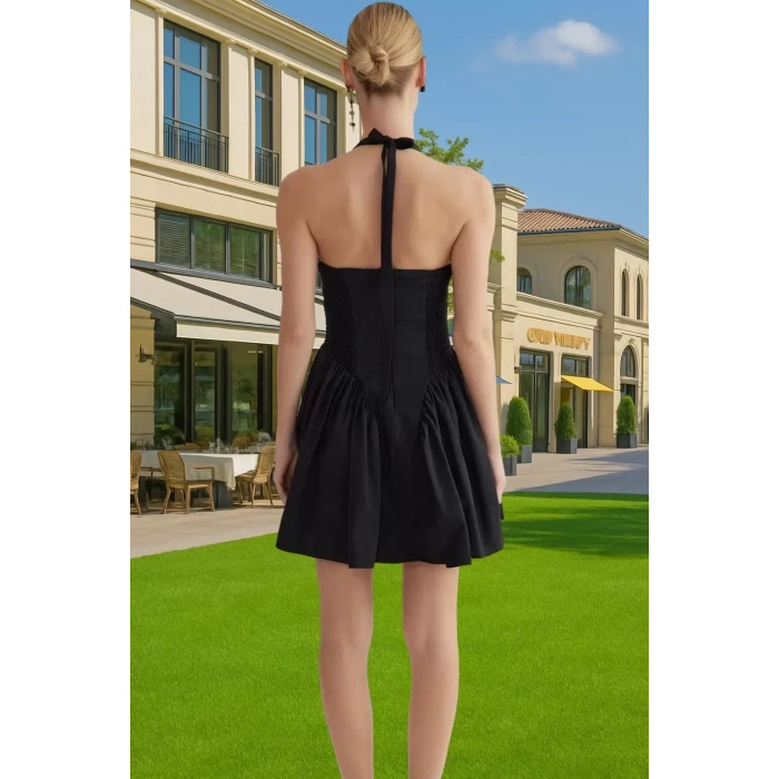 Kadın A Kesim Mini Elbise Poplin Kumaştan Balo Elbisesi Modern Stil Uzun Ömürlü Modern Stil