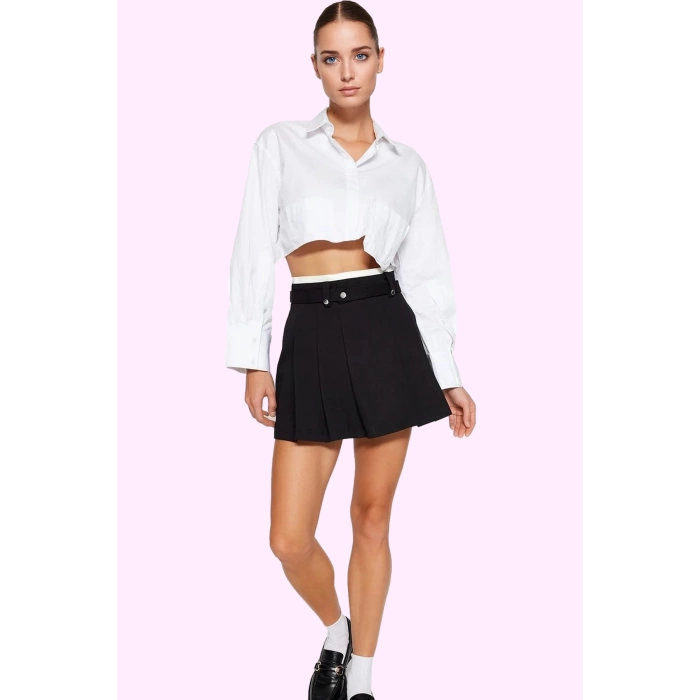 Kadın A line Gabardin Mini Etek Polyester Günlük Kullanım Hafta Sonu Yaz Aylarının Vazgeçilmezi