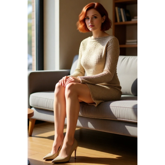 Kadın A Line Kayık Yaka İspanyol Kol Örme Dokulu Mini Elbise Şık Ve Rahat Giyim İçin İdeal