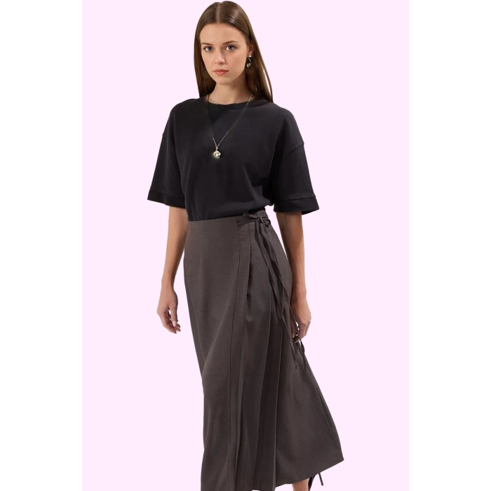 Kadın A line Maxi Etek 100% Polyester Dokuma Kumaş Ramadan Koleksiyonu Ofis Şıklığı Günlük Kullanım
