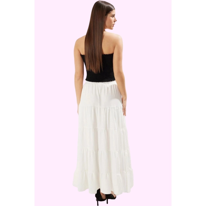 Kadın A line Maxi Etek Dokuma Kumaştan Casual Günlük Stil Hafta Sonu Yaz Aylarının Vazgeçilmezi