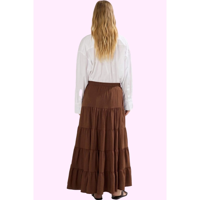 Kadın A line Maxi Etek Dokuma Kumaştan Casual Günlük Stil Hafta Sonu Yaz Aylarının Vazgeçilmezi