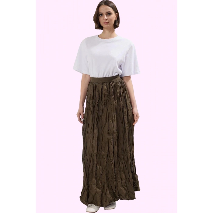 Kadın A line Maxi Etek Rahat Günlük Kullanım için Polyester Hafta Sonu Yaz Aylarının Vazgeçilmezi