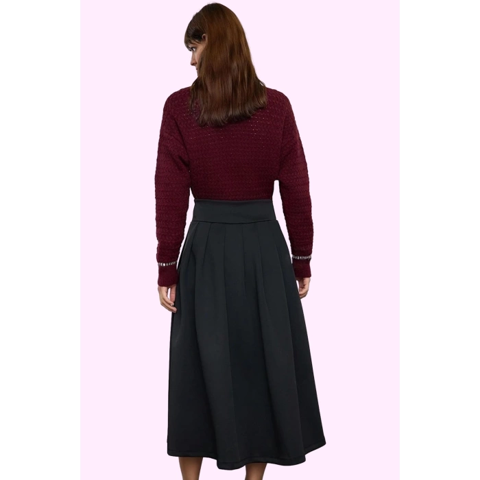 Kadın A Line Midi Etek Günlük Casual Stil Yüksek Bel Hafta Sonu Yaz Aylarının Vazgeçilmezi