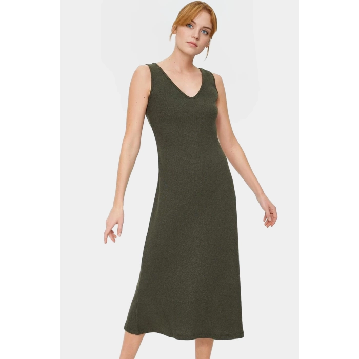 Kadın A line Midi Örme Elbise Rahat Günlük Stil Dayanıklı Malzeme Mükemmel Uyum Trend Tasarım