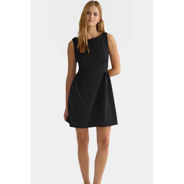 Kadın A Line Mini Elbise 87% Polyester 13% Elastan Yazlık Modern Stil Özel Tasarım Şık Görünüm