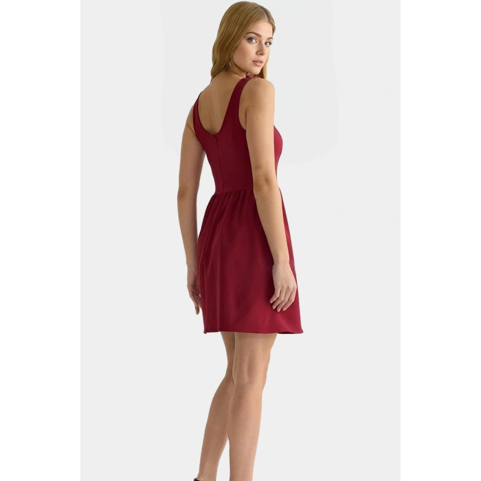 Kadın A Line Mini Elbise 87% Polyester 13% Elastan Yazlık Modern Stil Özel Tasarım Şık Görünüm