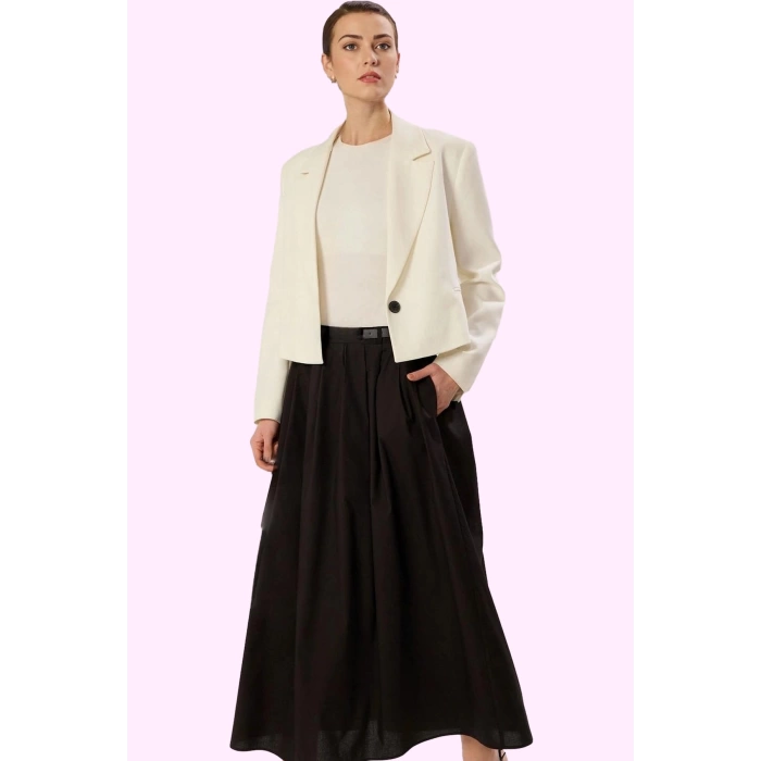 Kadın A line Terrycotton Dokuma Maxi Etek Rahat Günlük Stil Hafta Sonu Yaz Aylarının Vazgeçilmezi
