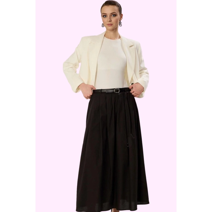 Kadın A line Terrycotton Dokuma Maxi Etek Rahat Günlük Stil Hafta Sonu Yaz Aylarının Vazgeçilmezi