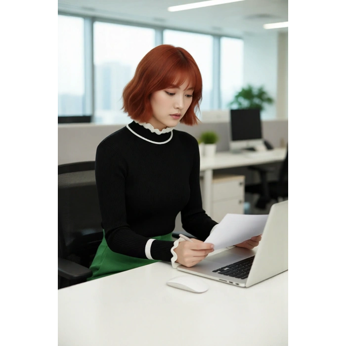 Kadın Akrilik Dokuma Dik Yaka Fitilli Triko Kazak Kış Sezonu İçin Özel Tasarım Rahat Ve Şık Görünüm