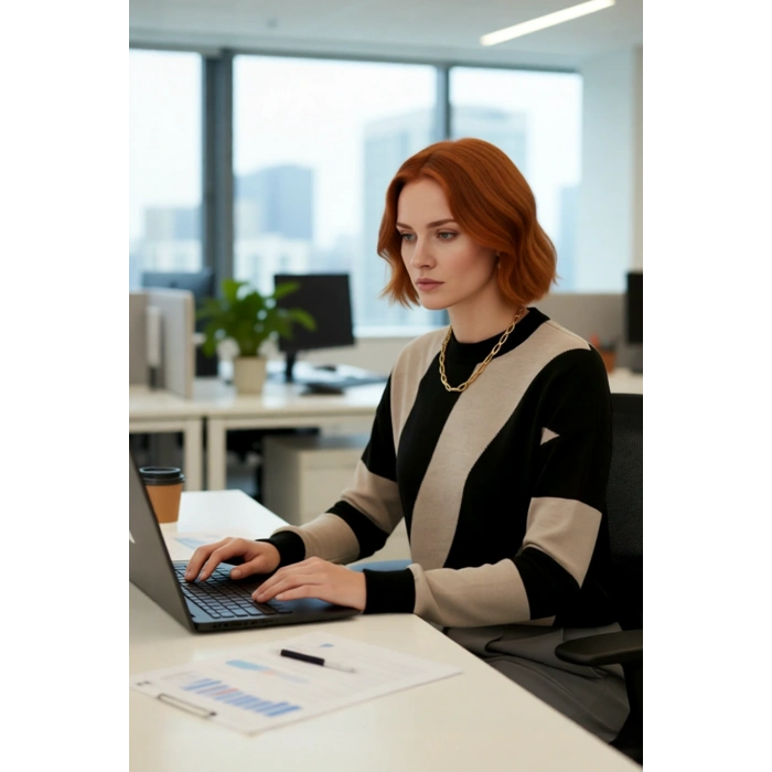 Kadın Akrilik Renk Bloklu Oversize Bisiklet Yaka Triko Kazak Soğuk Havalarda Konforlu Kaliteli