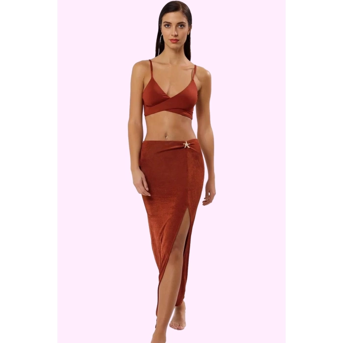 Kadın Aksesuar Detaylı Örme Maxi Etek Yaz Plaj Modası Günlük Kullanım Stilin Buluştuğu Yer