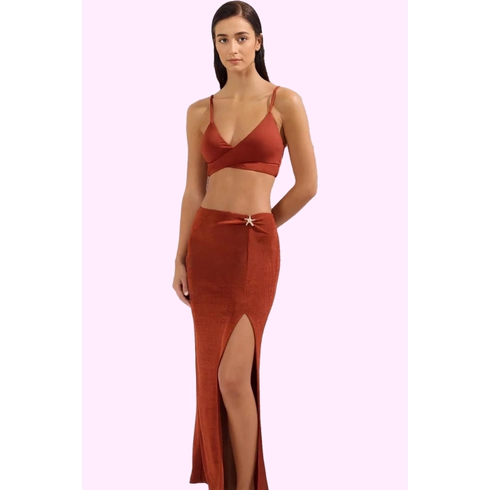 Kadın Aksesuar Detaylı Örme Maxi Etek Yaz Plaj Modası Günlük Kullanım Stilin Buluştuğu Yer