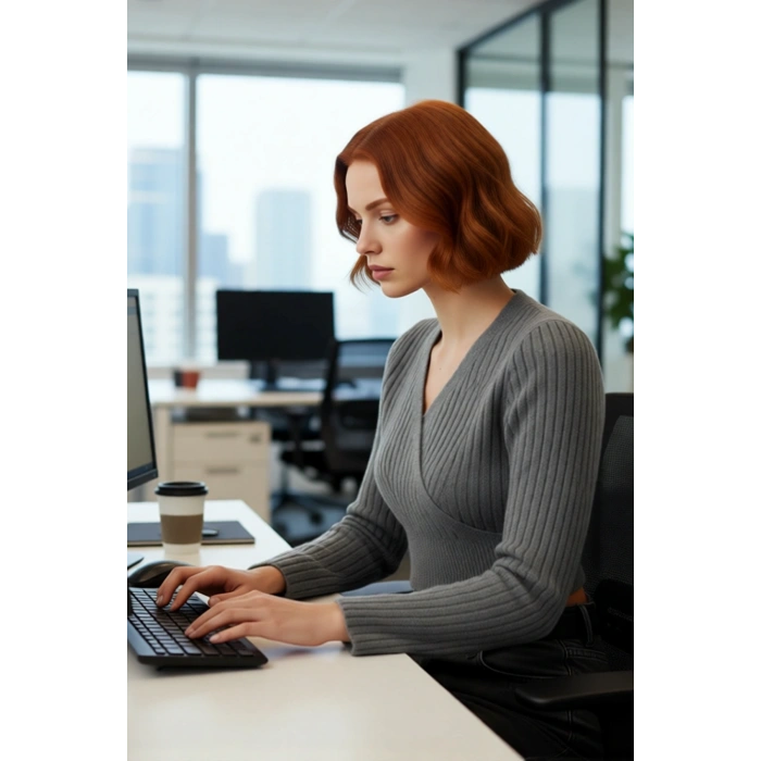 Kadın Antrasit Crop Boy Fitted Kruvaze Triko Kazak Günlük Şıklık ve Konforu Kış Sezonuna Taşır