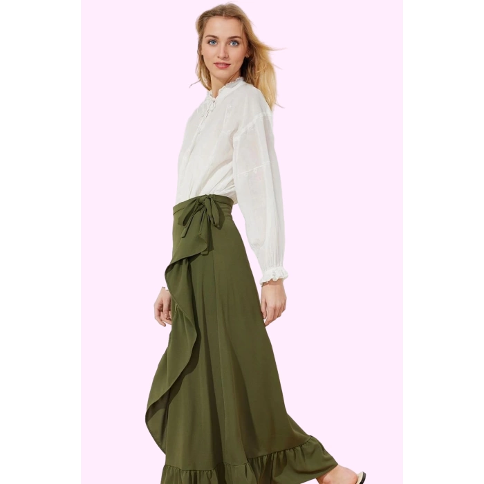 Kadın Anvelop Etek Maxi Boy Sarong Kesim Rahat Yazlık Giyim Günlük Kullanım Modern Tasarım