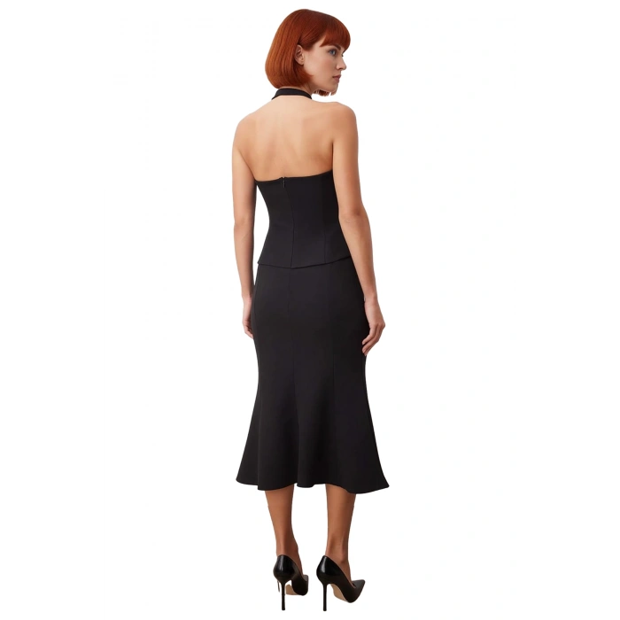 Kadın Askılı Kalp Yaka Düz Dokuma Balık Elbise Özel Günler İçin Modern Maxi Abiye Stili Kaliteli