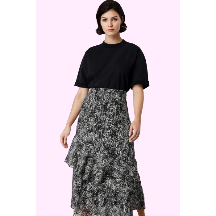 Kadın Astarlı Kemerli Maxi Etek Polyester Dokuma Kumaş Günlük Kullanım Yaz Aylarının Vazgeçilmezi