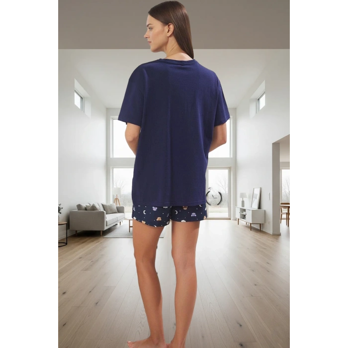 Kadın Ayıcık Desenli Pamuklu Pijama Takımı Rahat Uyku Keyfi İçin Premium Kalite Seçkin Malzeme