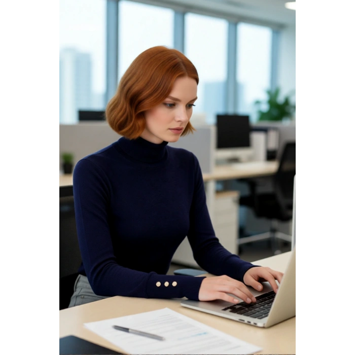 Kadın Basic Balıkçı Yaka Fitted Kesim Triko Kazak Rahat Şık İlkbahar Sonbahar Kombinleri Kaliteli