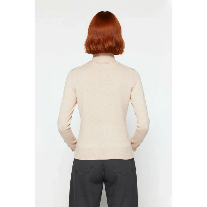 Kadın Basic Balıkçı Yaka Fitted Kesim Triko Kazak Rahat Şık İlkbahar Sonbahar Kombinleri Kaliteli