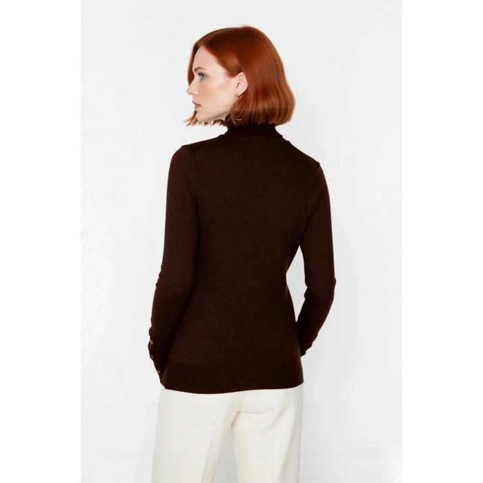 Kadın Basic Balıkçı Yaka Fitted Kesim Triko Kazak Rahat Şık İlkbahar Sonbahar Kombinleri Kaliteli