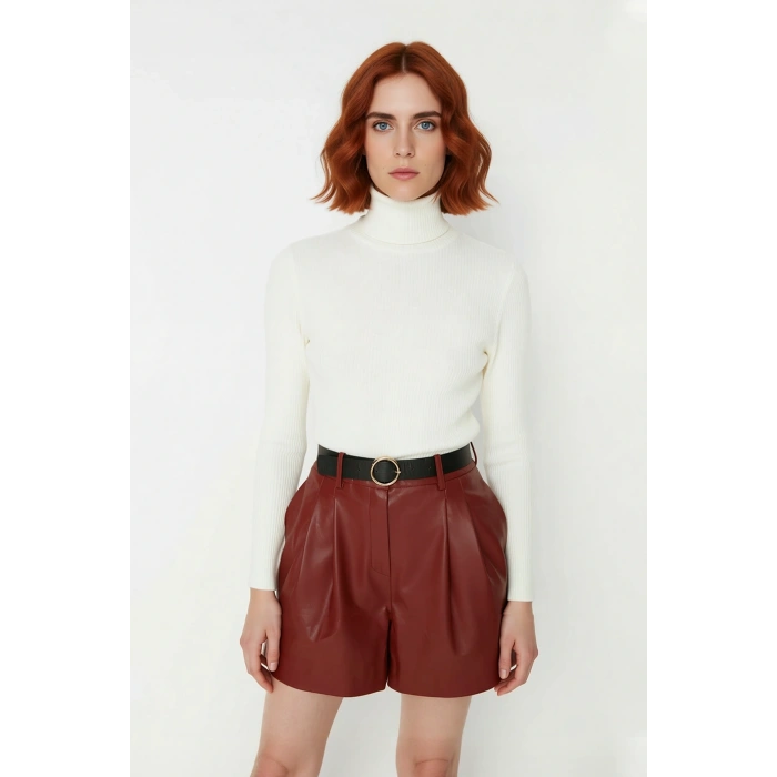 Kadın Basic Balıkçı Yaka Fitted Triko Kazak Akrilik Kumaşıyla Kış Kombinlerinin Vazgeçilmezi