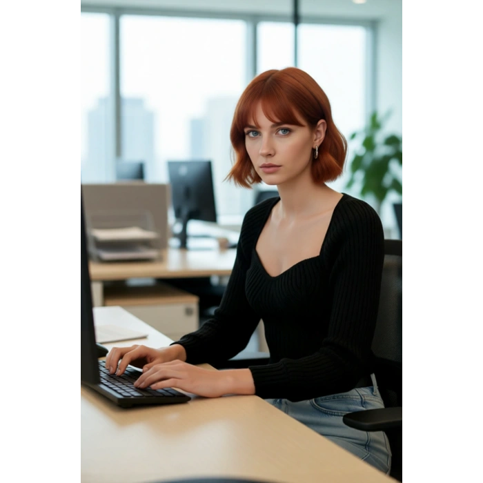 Kadın Basic Fitilli Crop Kahverengi Uzun Kol Kalp Yaka Akrilik Triko Kazak Rahat Gündüz Kombin