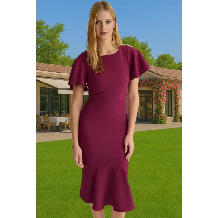 Kadın Basic Koleksiyon Midi Elbise Finike Kumaş Özel Tasarım Rahat Ve Şık Modern Stil Seçkin Malzeme