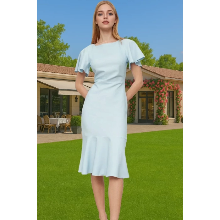 Kadın Basic Koleksiyon Midi Elbise Finike Kumaş Özel Tasarım Rahat Ve Şık Modern Stil Seçkin Malzeme