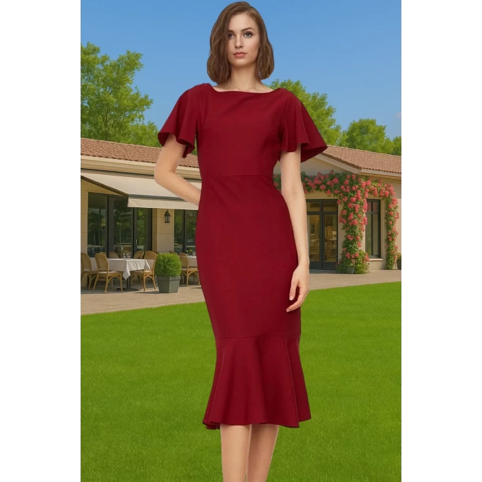Kadın Basic Koleksiyon Midi Elbise Finike Kumaş Özel Tasarım Rahat Ve Şık Modern Stil Seçkin Malzeme