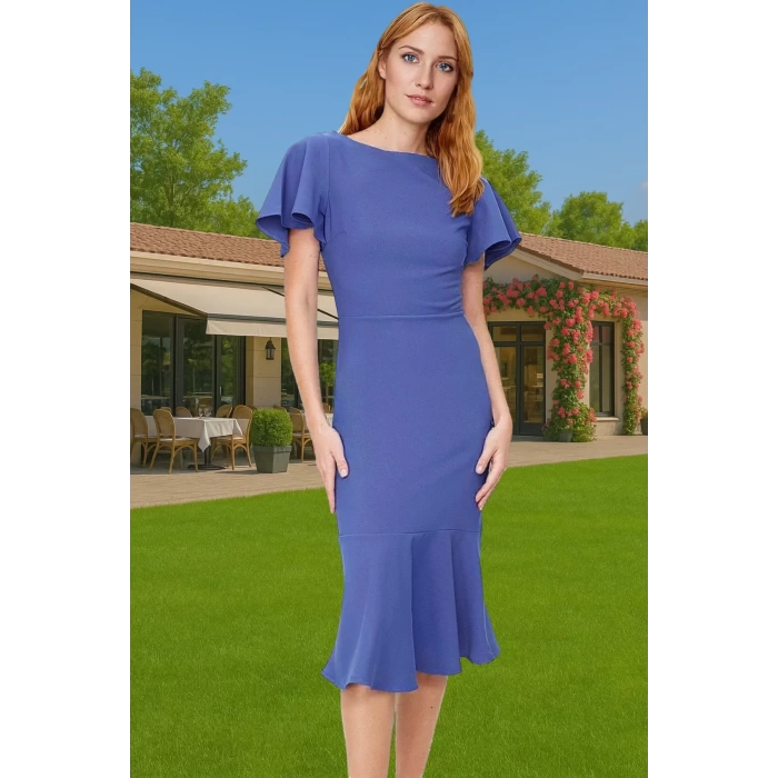 Kadın Basic Koleksiyon Midi Elbise Finike Kumaş Özel Tasarım Rahat Ve Şık Modern Stil Seçkin Malzeme