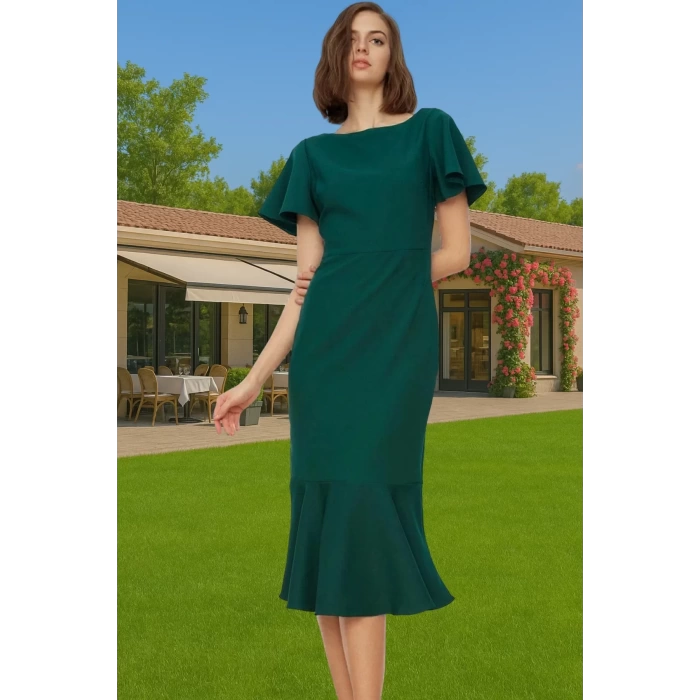 Kadın Basic Koleksiyon Midi Elbise Finike Kumaş Özel Tasarım Rahat Ve Şık Modern Stil Seçkin Malzeme