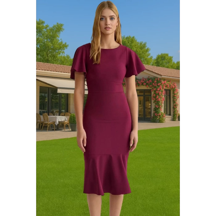 Kadın Basic Koleksiyon Midi Elbise Finike Kumaş Özel Tasarım Rahat Ve Şık Modern Stil Seçkin Malzeme