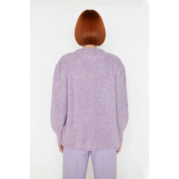 Kadın Basic Oversize Bisiklet Yaka Uzun Kol Triko Kazak Günlük Konforlu Şık Kışlık Giyim Kaliteli