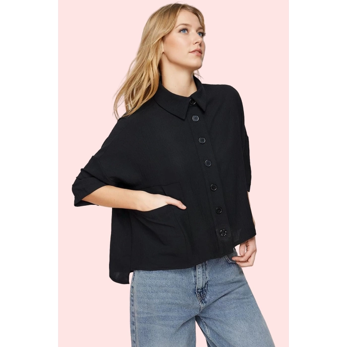 Kadın Basic Oversize Gömlek Şık Ve Rahat Günlük Kombinler İçin Hafta Sonu Kaliteli Malzeme