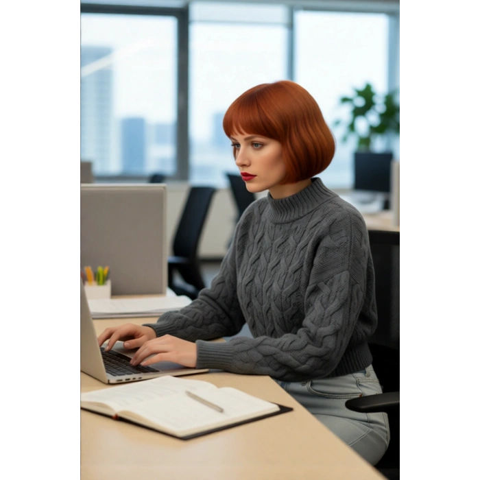 Kadın Basic Oversize Saç Örgü Dik Yaka Crop Triko Kazak Soğuk Havalar İçin Modern Stil Kaliteli