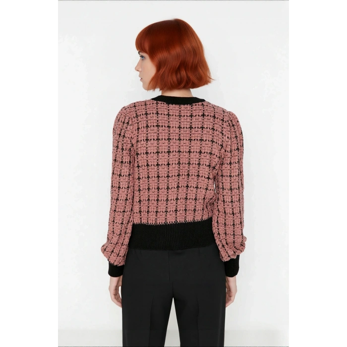 Kadın Basic Siluet Pike Dokuma Uzun Kollu Cepsiz Bisiklet Yaka Triko Kazak Günlük Şıklık Kaliteli