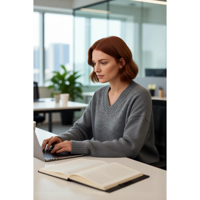 Kadın Basic Triko Kazak Geniş Kalıbı ve V Yaka Detayıyla Kışın Şık Rahat Kombinler Sunar