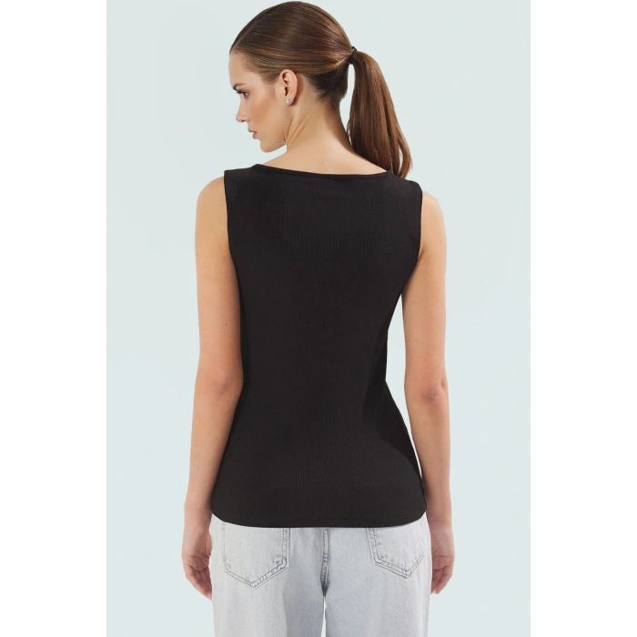 Kadın Bisiklet Yaka Fitted Örme Bluz Günlük Stil Rahat Ve Şık Özel Tasarım