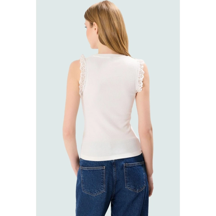 Kadın Bisiklet Yaka Fitted Örme Bluz Regular Boy Günlük Kullanım İçin Seçkin Malzeme